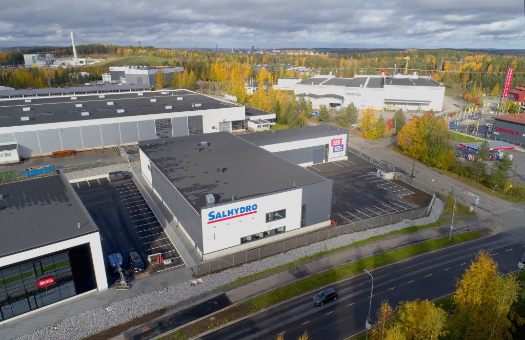 Ilmakuva Salhydron uusi toimitila Lahdesjärvellä Tampereella